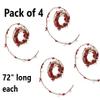 Artificial Burgundy & Cream Pip Berry Rope Garland - Pack of 4 Rustic Berries, Farmhouse Home Decor for Table Arrangements, Decorating for Holidays and More (72" Each, Total 288") view 2