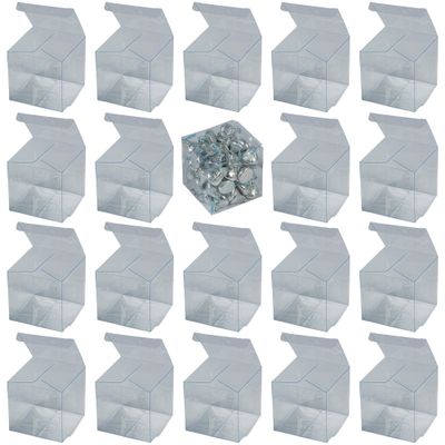 Fun Express - 4" Clear Plastic Favor Boxes (24pc) - Party Supplies - Containers & Boxes - Plastic Containers - 24 Pieces