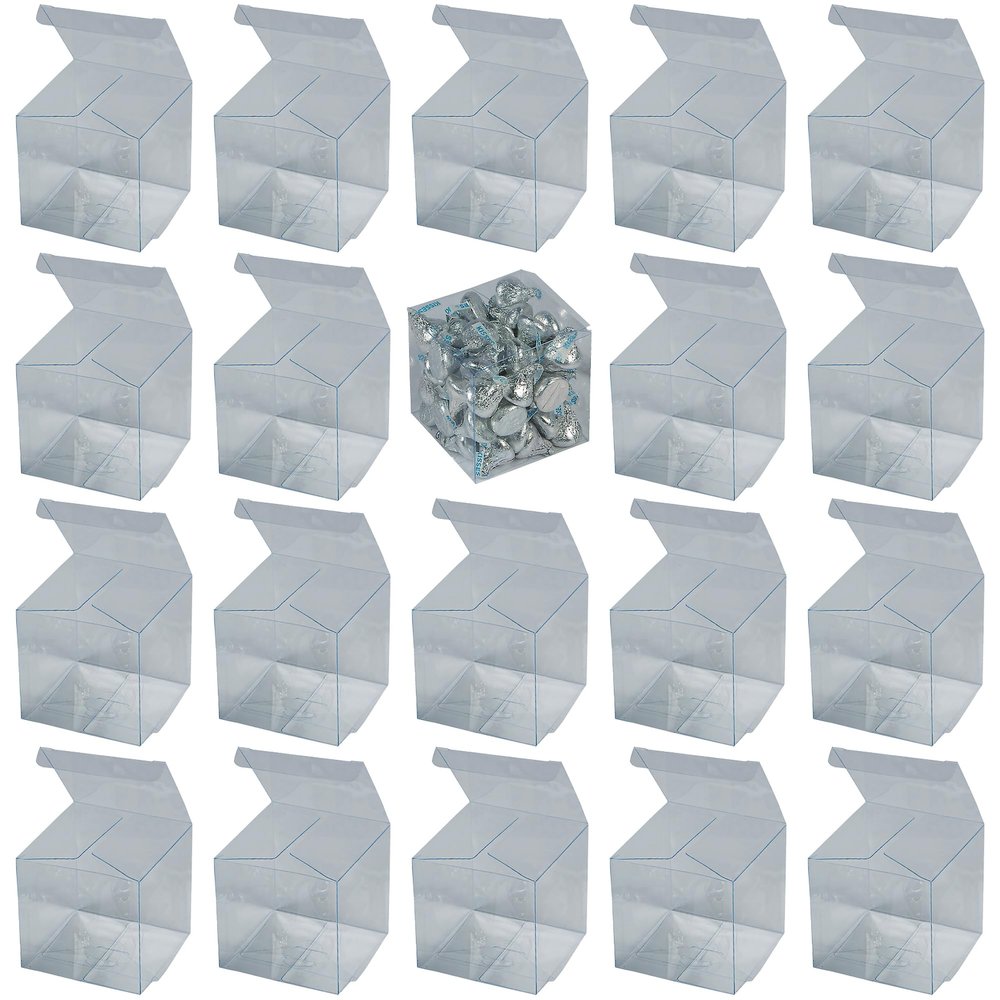 Fun Express - 4" Clear Plastic Favor Boxes (24pc) - Party Supplies - Containers & Boxes - Plastic Containers - 24 Pieces