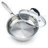 AVACRAFT 8 Inch Tri-Ply Stainless Steel Frying Pan with Lid, Side Spouts, Induction Pan, Versatile Stainless Steel Skillet, Fry Pan in our Pots and Pans (Tri-Ply Stainless Steel, 8 Inch) view 1