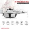 AVACRAFT 8 Inch Tri-Ply Stainless Steel Frying Pan with Lid, Side Spouts, Induction Pan, Versatile Stainless Steel Skillet, Fry Pan in our Pots and Pans (Tri-Ply Stainless Steel, 8 Inch) view 2