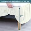 Shreem Linen Ruffled Bed Skirt with Split Corners, Gathered Style, 100% Microfiber, 21-Inch Drop, Dust Ruffle Bedskirt with Platform, Full, Ivory view 4
