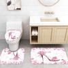 Amagical 4PCS Pink Butterfly and Girls High Heels Shoe Bathroom Mat Set Shower Curtain Set, Bath Mat Contour Mat Toilet Cover Fabric Shower Curtain with 12 Hooks view 3