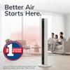 Lasko Oscillating All Season Tower Fan and Space Heater in One for Home with Adjustable Thermostat, Overheat Protection, 4 Fan Speeds, 3 Heat Settings and Remote, 42 Inches, 1500W, White, FH500 view 2