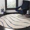 SAFAVIEH Florida Shag Collection Area Rug - 4' Round, Cream & Blue, Non-Shedding & Easy Care, 1.2-inch Thick Ideal for High Traffic Areas in Living Room, Bedroom (SG472-1165) view 1