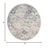 SAFAVIEH Madison Collection 4' Round Ivory / Aqua MAD611A Boho Chic Floral Medallion Trellis Distressed Non-Shedding Dining Room Entryway Foyer Living Room Bedroom Area Rug view 2
