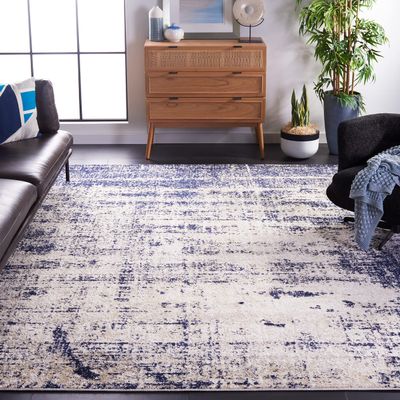 SAFAVIEH Area Rug 8x10 - Adirondack Collection - Large - Gold & Navy, Modern Abstract Design, Non-Shedding & Easy Cleaning, Ideal for Living Room, Bedroom, Office, Dining Space (ADR207C)