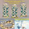 300 Floating Blush Light Pink Pearls- 12 Warm White Submersible Fairy Lights Strings Hidable Submersible Batteries- 4 Gallons of Transparent Water Gels for Vases view 3