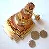Awaken Your Kundalini Sri Meru Yantra Yantram, Sri Chakra, Maha Meru - Spiritual Blessings, Prosperity, Enlightenment - in Brass & Ashtadhatu (3" Ashtadhatu 3 Tone Polish) view 3