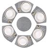 PIGCHCY Wedge Shaped Placemats Set of 6 with Centerpiece Round Mats Washable Kitchen Placemats Heat-Resistant Table Mats (Silver Grey) view 1
