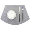 PIGCHCY Wedge Shaped Placemats Set of 6 with Centerpiece Round Mats Washable Kitchen Placemats Heat-Resistant Table Mats (Silver Grey) view 3
