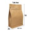 Natural Kraft Coffee Pouches, Resealable Coffee Bag with valve, Flat Bottom Pull Tab Zipper (50pcs / 8oz, 0.5lb, 227gram) view 2