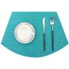 PIGCHCY Wedge Shaped Placemats Set of 6 with Centerpiece Round Mats Washable Kitchen Placemats Heat-Resistant Table Mats (Teal Blue) view 3