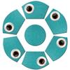 PIGCHCY Wedge Shaped Placemats Set of 6 with Centerpiece Round Mats Washable Kitchen Placemats Heat-Resistant Table Mats (Teal Blue) view 4