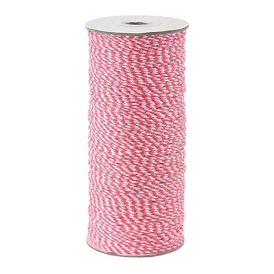 Oasis Supply 16 Ply Heavy Duty Cotton Bakers Twine, 2 mm x 750 Feet Gift Wrapping Twine (Pink)