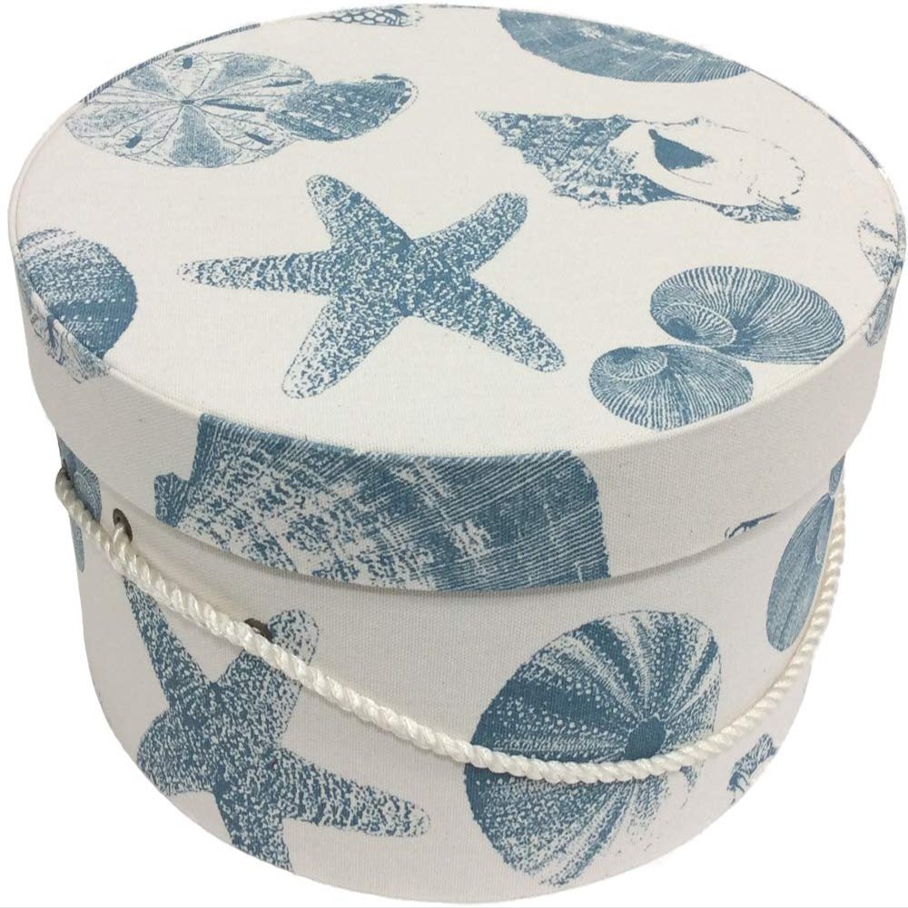 Sarah's Hat Boxes Classic Shells Hat Box  16.75" x 8.5" (Dia. x Ht.) Handmade in USA  Odorless Non-Toxic Adhesive, Cording Handle  Premium Storage for Hats & Accessories