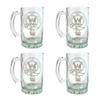 Johnstone Scottish Clan Crest Glass Stein Set of 4  27oz Personalized Heraldic Engraving view 1