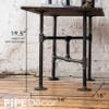PIPE DECOR End Table Leg Set, Rustic Industrial Side Table Base Kit, Dark Grey Black Rough Pipes and Fittings Heavy Weight Construction, Turnpike Design view 4