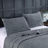 HNU 3 Piece All Seasons Queen Floral Stitched Steel Gray Quilt Set, Modern Classic Lightweight Durable Cotton Quilt Set, Contemporary Solid Color Elegant Nostalgic Design Smooth Super Soft Quilt Set view 3