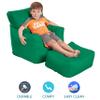 FDP SoftScape Bean Bag Chair and Ottoman Set, Furniture for Kids, Perfect for Reading, Playing Video Games or Relaxing, Alternative Seating for Classrooms, Daycares, Libraries or Home - Green view 3