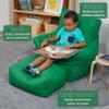FDP SoftScape Bean Bag Chair and Ottoman Set, Furniture for Kids, Perfect for Reading, Playing Video Games or Relaxing, Alternative Seating for Classrooms, Daycares, Libraries or Home - Green view 4