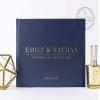 Custom Personalized Navy Wedding Guest Book, Name Place and Date Wedding Sign-In Book or Photo Album - Hardcover (12x12 inches) view 1