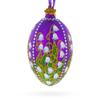 1898 Lilies of The Valley in Purple Royal Egg Glass Ornament 4 Inches view 1