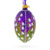 1898 Lilies of The Valley in Purple Royal Egg Glass Ornament 4 Inches view 2