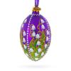 1898 Lilies of The Valley in Purple Royal Egg Glass Ornament 4 Inches view 3