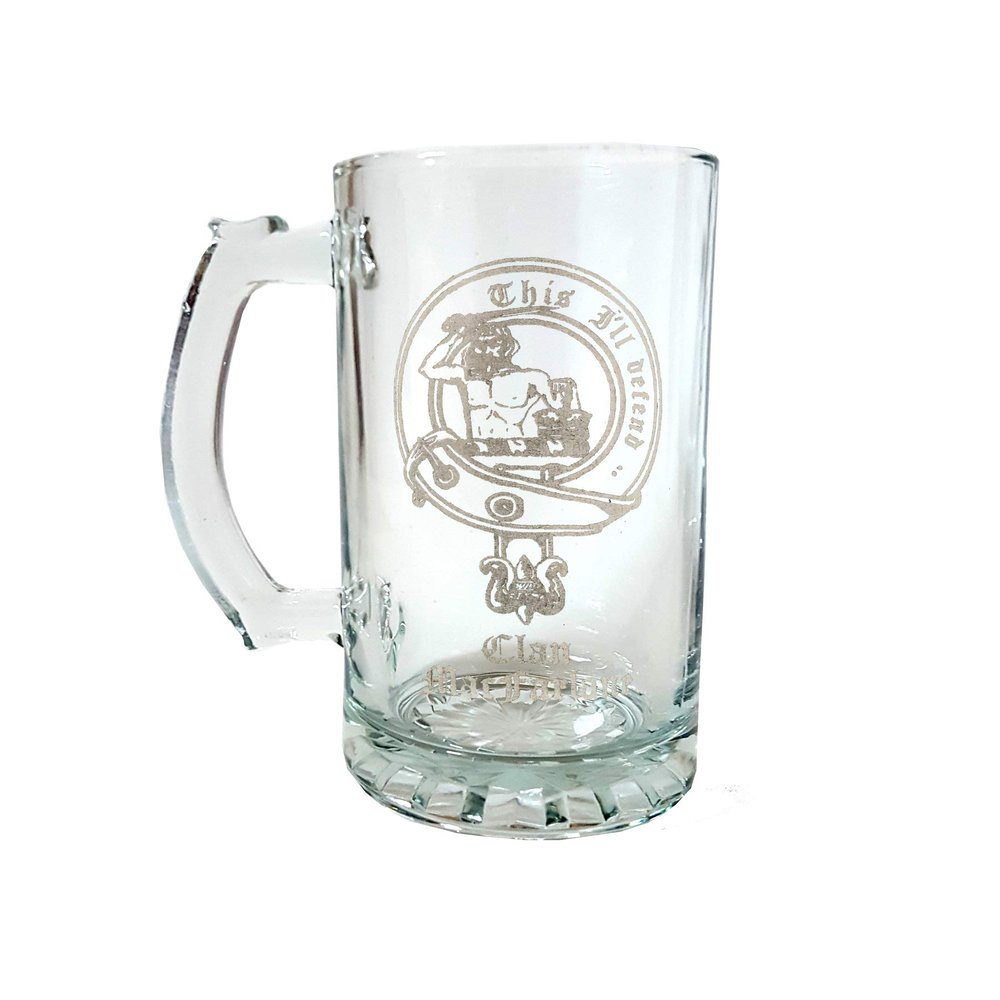 MacFarlane Family Scottish Clan Crest 16oz Beer Stein  Personalized Heraldic Engraving