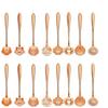 16-Piece Stainless Steel Tableware - Creative Flower Design Coffee, Sugar, Tea & Stir Spoons, 8 Patterns, 2 Sets (Rose Gold) view 1