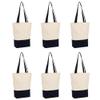 Azuca Heavy Duty 12 oz Canvas Tote Bags DIY for Crafting and Decorating Reusable Grocery Washable Bag Shopping Bag 17x14x4 Inch - 6 Pack (Dark blue) view 1