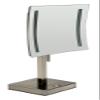 ALFI brand ABM8FLED-BN Brushed Nickel Tabletop Square 8" 5x Magnifying Cosmetic Mirror with Light view 1