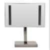 ALFI brand ABM8FLED-BN Brushed Nickel Tabletop Square 8" 5x Magnifying Cosmetic Mirror with Light view 2
