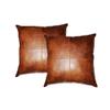 Azrah Traders Lambskin Leather Pillow Cover - Sofa Cushion Case - Decorative Throw Covers for Living Room & Bedroom, 22x22 Inches - Tan Antique Pack of 2 view 1
