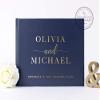 Navy Personalized Wedding Guest Book for Bride Groom Customized with Names, Photo Album, Sign-In or Memory Book - Hardcover (12x12 inches) view 1