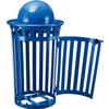 Global Industrial 36 Gallon Outdoor Steel Recycling Receptacle with Access Door & Dome Lid, Plastic Liner and Anchor Kit Included, 28" Dia. X 42" H, Blue view 4