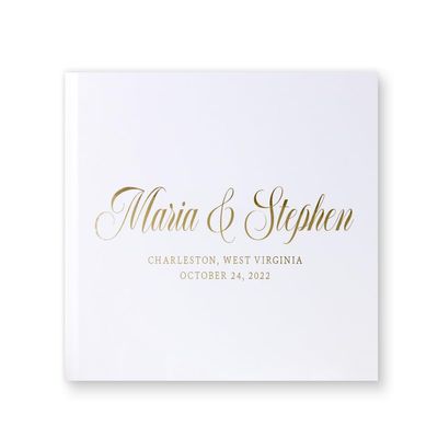 Personalized Wedding Guest Book, Wedding Photo Album or Signature Book Handmade with Names & Date - Hardcover (12x12 inches)