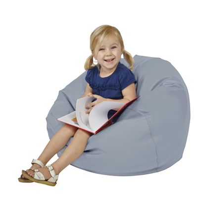 Factory Direct Partners 10477-GY SoftScape Classic 26" Junior Bean Bag Chair, Furniture for Kids, Libraries or Home - Gray