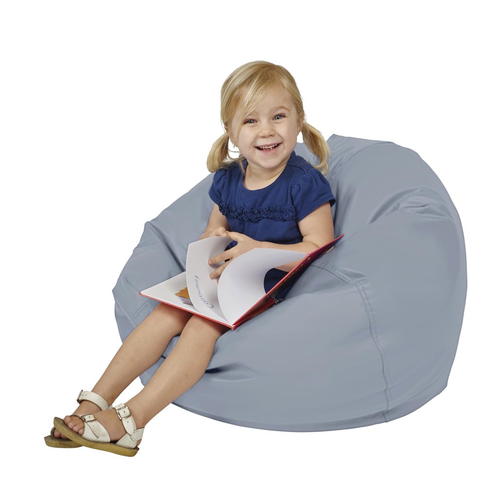 Factory Direct Partners 10477-GY SoftScape Classic 26" Junior Bean Bag Chair, Furniture for Kids, Libraries or Home - Gray