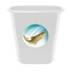 5.5 Gallon White Plastic Wastebasket Trash Can Featuring Your Choice of an Animal Themed Vinyl Decal - Free Trash Bag Included (Trout) view 1