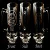Clan MacDougall Scottish Clan Crest 27oz Glass Stein Set of 4  Personalized Heraldic Engraving view 3
