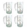 MacEwen Scottish Clan Crest Stein Set of 4  16 oz Personalized Heraldic Engraving view 1