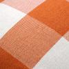 4TH Emotion Set of 2 Farmhouse Buffalo Check Plaid Throw Pillow Covers Cushion Case Polyester Linen for Fall Home Decor Orange and White, 24 x 24 Inches view 2