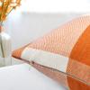 4TH Emotion Set of 2 Farmhouse Buffalo Check Plaid Throw Pillow Covers Cushion Case Polyester Linen for Fall Home Decor Orange and White, 24 x 24 Inches view 3