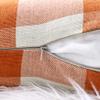 4TH Emotion Set of 2 Farmhouse Buffalo Check Plaid Throw Pillow Covers Cushion Case Polyester Linen for Fall Home Decor Orange and White, 24 x 24 Inches view 4
