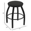 XL 802 Misha 36" Swivel Extra Tall Bar Stool with Black Wrinkle Finish and Canter Iron Seat view 2