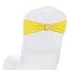 MDS Pack of 100 Spandex Chair Sashes Bow Premium Stretch Chair Cover Band with Buckle Slider Universal fits Elastic Dining Chair Ties for Wedding Party Banquet Events Decoration - Yellow view 1