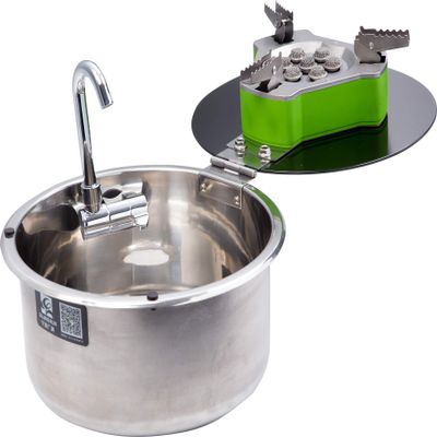 GR-532F Boat Caravan Camper Stainless Steel Sink Propane Stove with Tempered Glass Lid 300130mm (Sink Stove and Faucet)