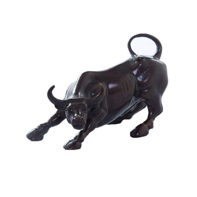 BRABUD Fengshui Wealth Brass Brown Bull Figurines Decoration Collectible Gift TQ200